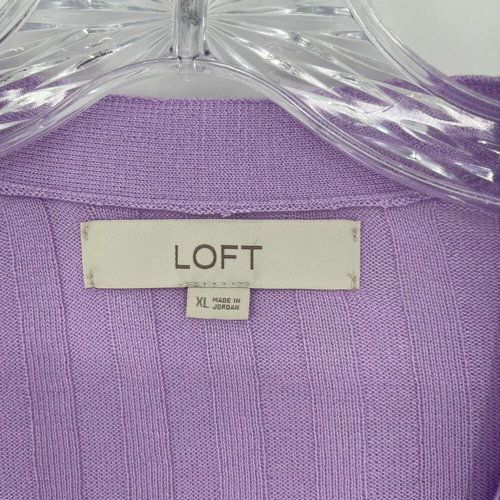 Loft Button-Up Rib Cardigan Size XL - Picture 4 of 6